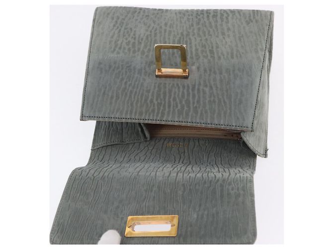 Borsa Valextra in camoscio grigio tono oro Auth 201257 Marrone - vue 20