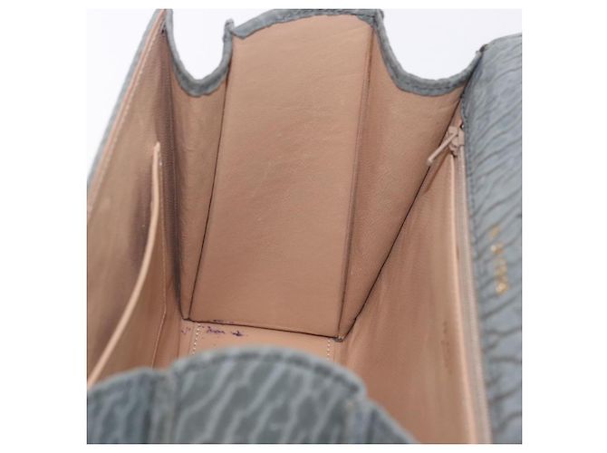 Borsa Valextra in camoscio grigio tono oro Auth 201257 Marrone - vue 23