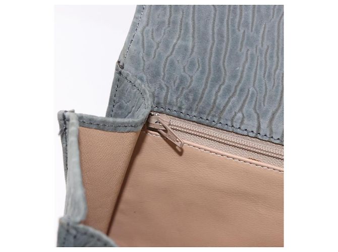 Borsa Valextra in camoscio grigio tono oro Auth 201257 Marrone - vue 24