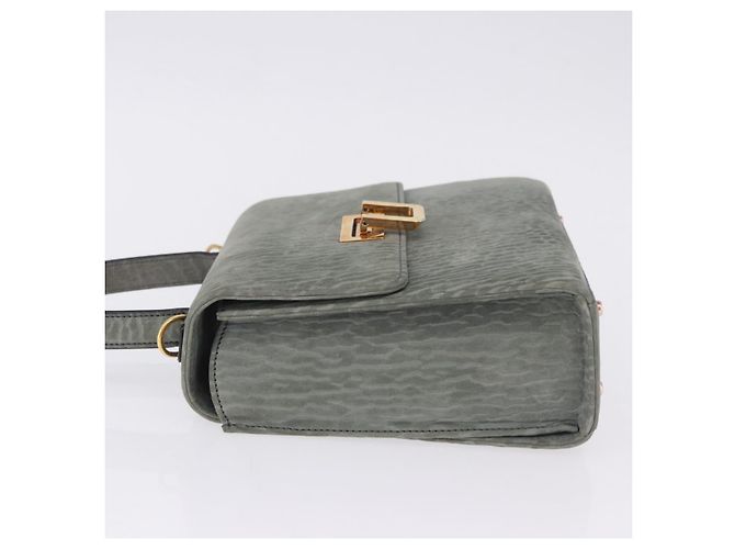 Borsa Valextra in camoscio grigio tono oro Auth 201257 Marrone - vue 4