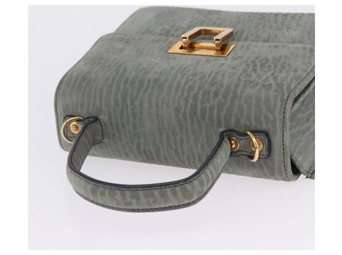 Borsa Valextra in camoscio grigio tono oro Auth 201257 Marrone - vue 6