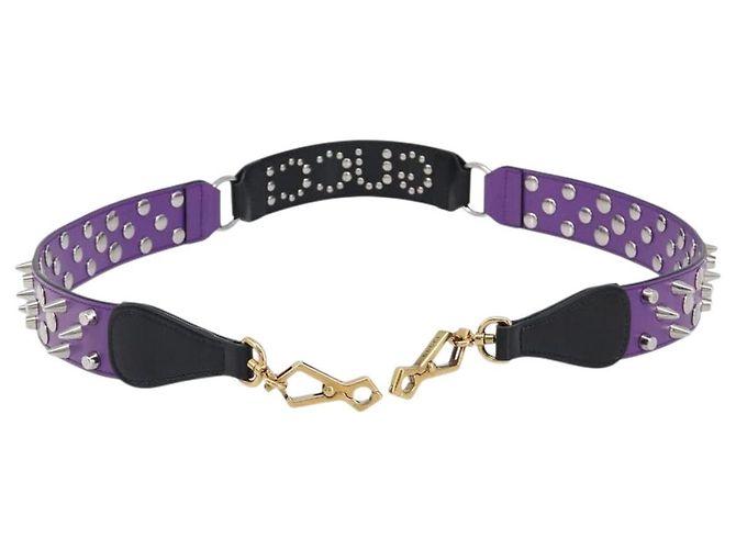 Tracolla GUCCI in pelle Viola Nero Auth 202818V Porpora - vista 13