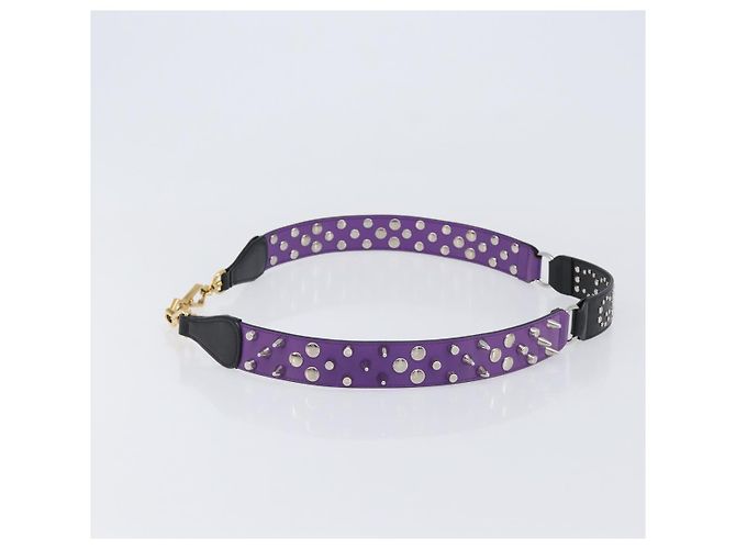 Tracolla GUCCI in pelle Viola Nero Auth 202818V Porpora - vista 3