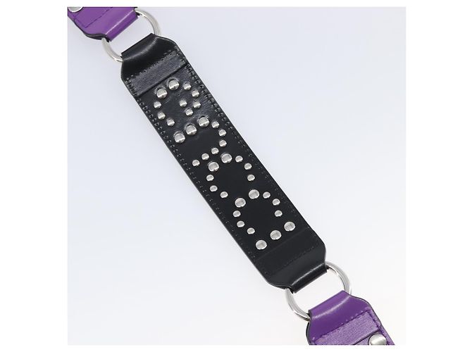 Tracolla GUCCI in pelle Viola Nero Auth 202818V Porpora - vista 8