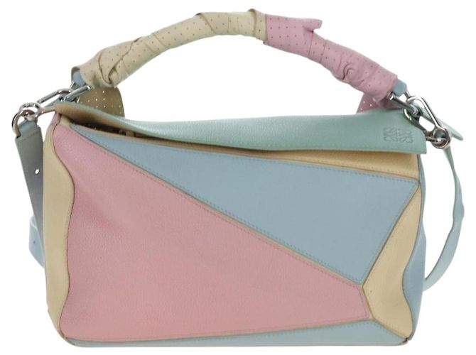 Borsa a mano LOEWE Puzzle Bag in pelle nera argento Auth 200783SM Nero - vista 13
