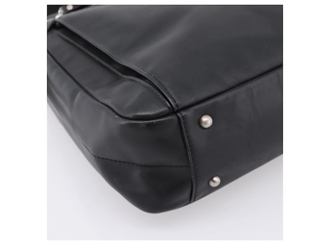 Borsa Business BURBERRY in Pelle 2way Nera Argento Auth ti4007 Nero - vista 17
