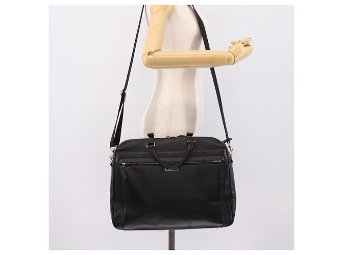 Borsa Business BURBERRY in Pelle 2way Nera Argento Auth ti4007 Nero - vista 25