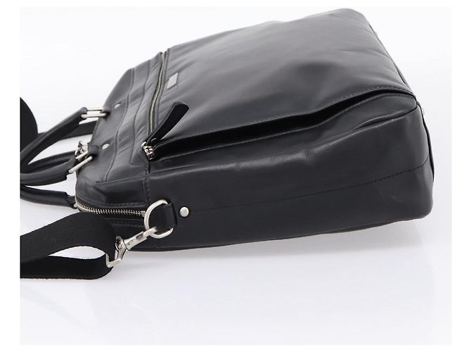 Borsa Business BURBERRY in Pelle 2way Nera Argento Auth ti4007 Nero - vista 3