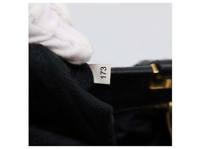 Borsa a mano arricciata PRADA Nylon 2way Nero Oro Auth 202889A D'oro - vista 12