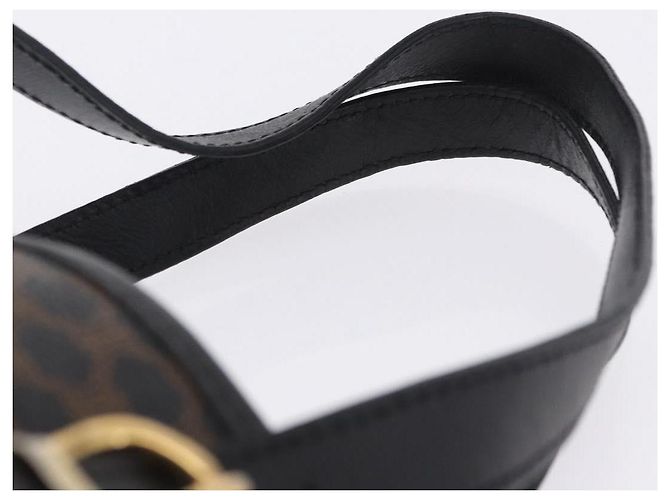 16 Céline Borsa Tote CELINE Macadam Canvas PVC Pelle Nero Oro Auth 203439V D'oro - vista 14