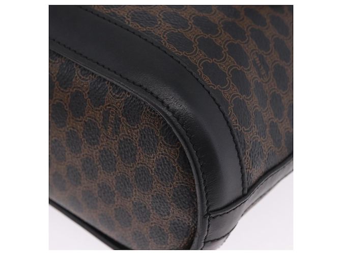 16 Céline Borsa Tote CELINE Macadam Canvas PVC Pelle Nero Oro Auth 203439V D'oro - vista 15