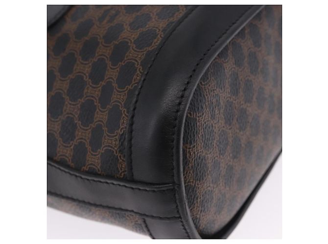 16 Céline Borsa Tote CELINE Macadam Canvas PVC Pelle Nero Oro Auth 203439V D'oro - vista 8