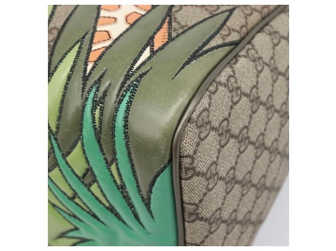 Bolso Boston GUCCI GG Supreme PVC Beige Tono Dorado 189895 Auth 202805V - vista 16