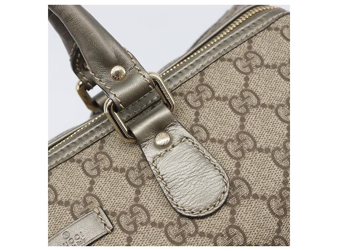 Bolso Boston GUCCI GG Supreme PVC Beige Tono Dorado 189895 Auth 202805V - vista 18