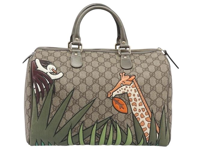 Bolso Boston GUCCI GG Supreme PVC Beige Tono Dorado 189895 Auth 202805V - vista 2
