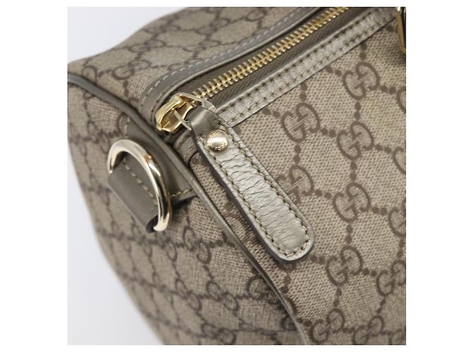 Bolso Boston GUCCI GG Supreme PVC Beige Tono Dorado 189895 Auth 202805V - vista 20