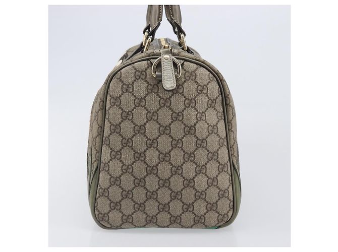Bolso Boston GUCCI GG Supreme PVC Beige Tono Dorado 189895 Auth 202805V - vista 3