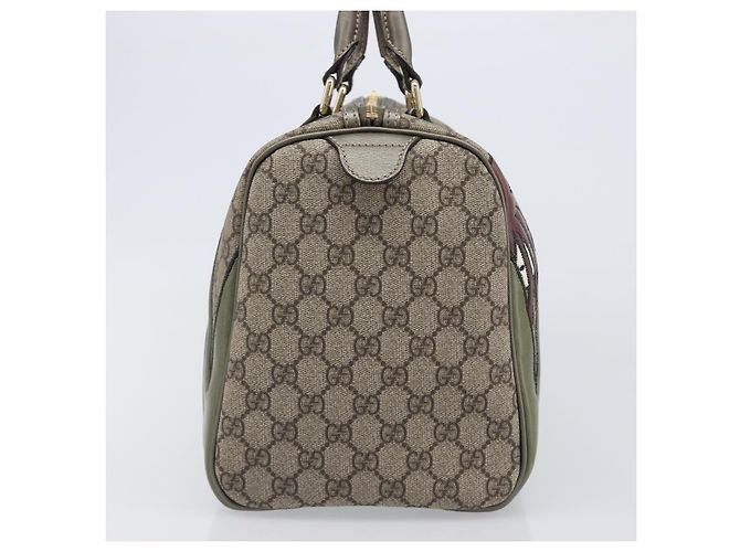 Bolso Boston GUCCI GG Supreme PVC Beige Tono Dorado 189895 Auth 202805V - vista 4