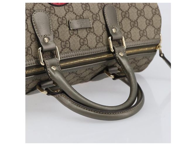 Bolso Boston GUCCI GG Supreme PVC Beige Tono Dorado 189895 Auth 202805V - vista 7