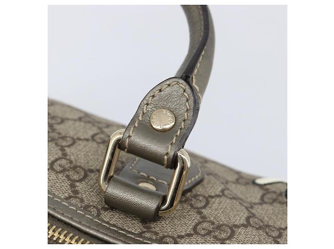 Bolso Boston GUCCI GG Supreme PVC Beige Tono Dorado 189895 Auth 202805V - vista 8