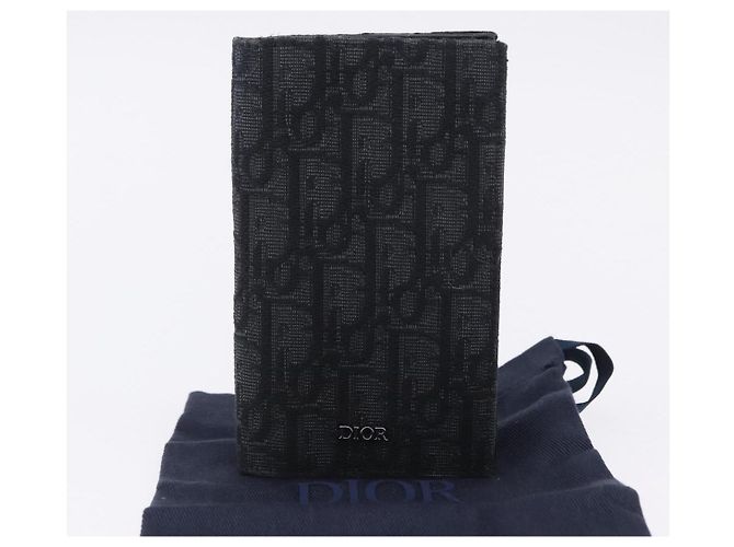 Portapassaporto Christian Dior Trotter Canvas Oblique Navy Auth 200572M - vista 12