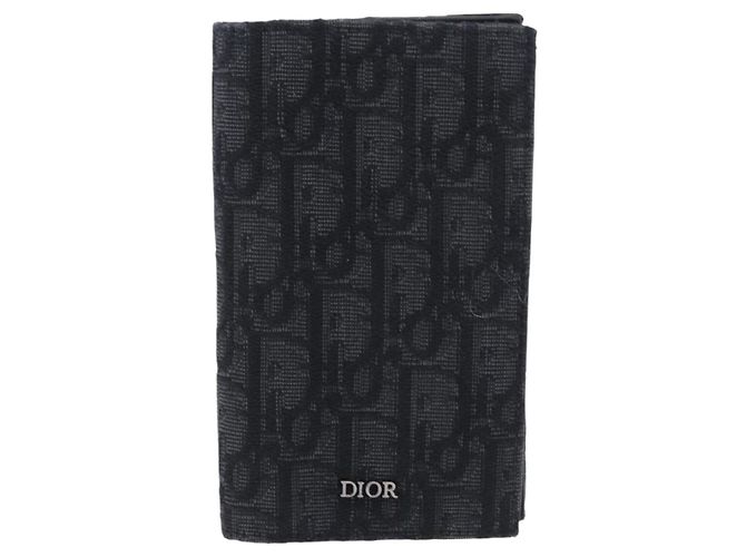 Portapassaporto Christian Dior Trotter Canvas Oblique Navy Auth 200572M - vista 13