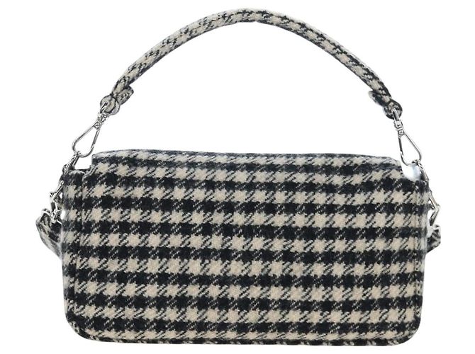 FENDI Newbucket Mamma Baguette Bolso de hombro de lana 2way Negro Plata Auth 202909SAV - vista 2