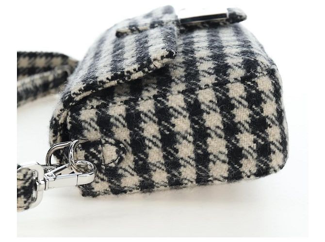FENDI Newbucket Mamma Baguette Bolso de hombro de lana 2way Negro Plata Auth 202909SAV - vista 3