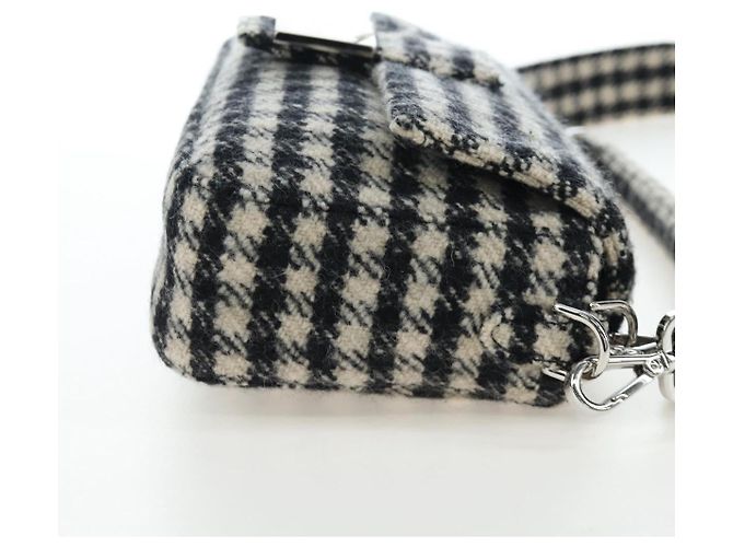 FENDI Newbucket Mamma Baguette Bolso de hombro de lana 2way Negro Plata Auth 202909SAV - vista 4
