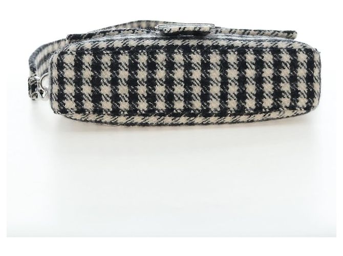 FENDI Newbucket Mamma Baguette Bolso de hombro de lana 2way Negro Plata Auth 202909SAV - vista 5