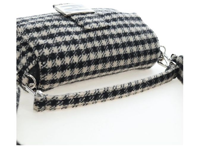 FENDI Newbucket Mamma Baguette Bolso de hombro de lana 2way Negro Plata Auth 202909SAV - vista 6