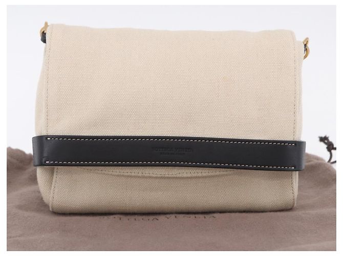 Borsa a tracolla BOTTEGA VENETA Canvas Beige Gold Auth bs36856 D'oro - vista 12