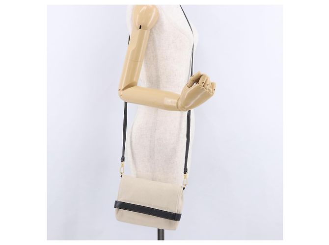 Borsa a tracolla BOTTEGA VENETA Canvas Beige Gold Auth bs36856 D'oro - vista 23