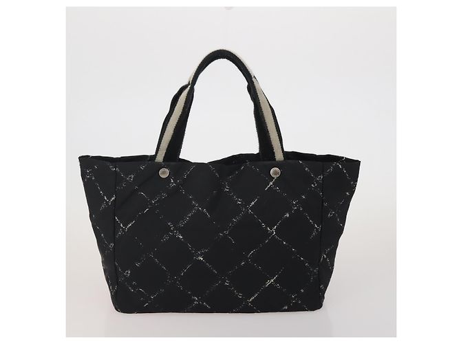 CHANEL New Travel Line Tote Bag Nylon 3 Set Black Beige CC Auth BA15740 Nero - vista 10