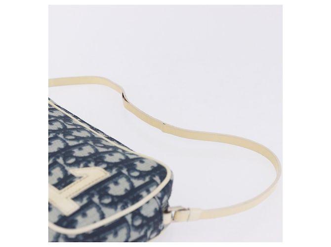 Borsa a mano Christian Dior Trotter PVC Pelle Blu Bianco Auth 201159 - vista 15