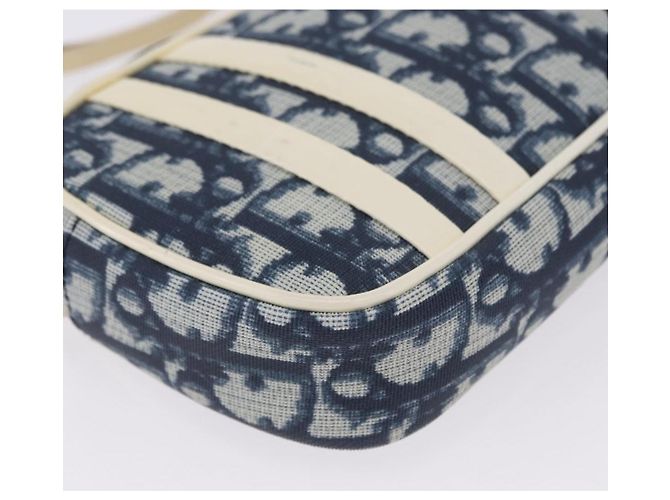 Borsa a mano Christian Dior Trotter PVC Pelle Blu Bianco Auth 201159 - vista 16