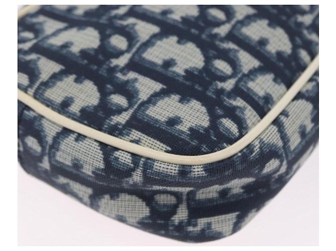 Borsa a mano Christian Dior Trotter PVC Pelle Blu Bianco Auth 201159 - vista 18