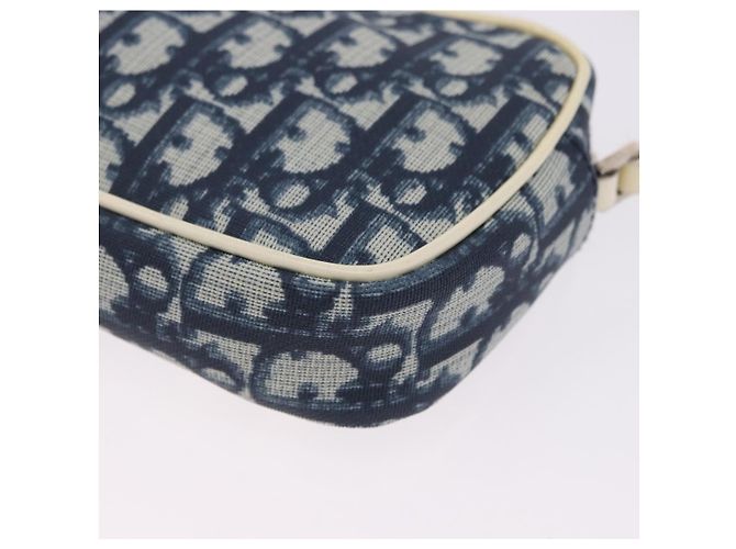 Borsa a mano Christian Dior Trotter PVC Pelle Blu Bianco Auth 201159 - vista 19