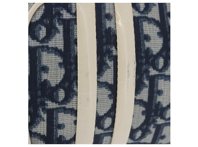 Borsa a mano Christian Dior Trotter PVC Pelle Blu Bianco Auth 201159 - vista 2