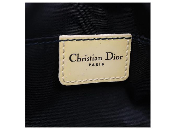 Borsa a mano Christian Dior Trotter PVC Pelle Blu Bianco Auth 201159 - vista 20