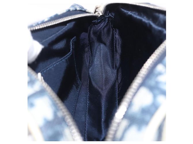 Borsa a mano Christian Dior Trotter PVC Pelle Blu Bianco Auth 201159 - vista 21