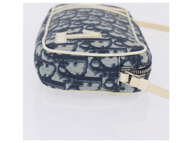 Borsa a mano Christian Dior Trotter PVC Pelle Blu Bianco Auth 201159 - vista 4