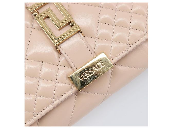 Bolso Bandolera con Cadena VERSACE Greca Goddess de Piel Pink Gold Auth 200704V Rosa Dorado - vista 20