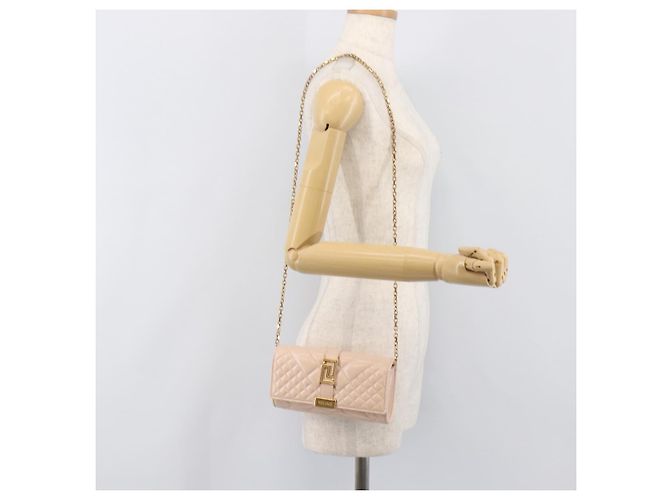 Bolso Bandolera con Cadena VERSACE Greca Goddess de Piel Pink Gold Auth 200704V Rosa Dorado - vista 27