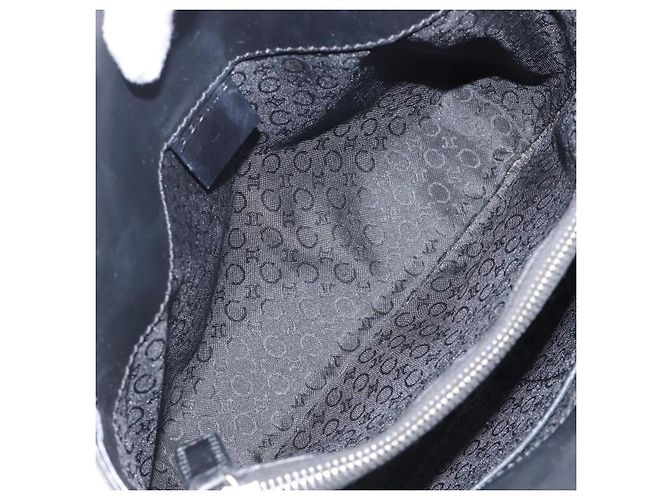 Céline Sac à main CELINE C Macadam Canvas Black Silver Auth 202613A Noir Argenté - vue 11