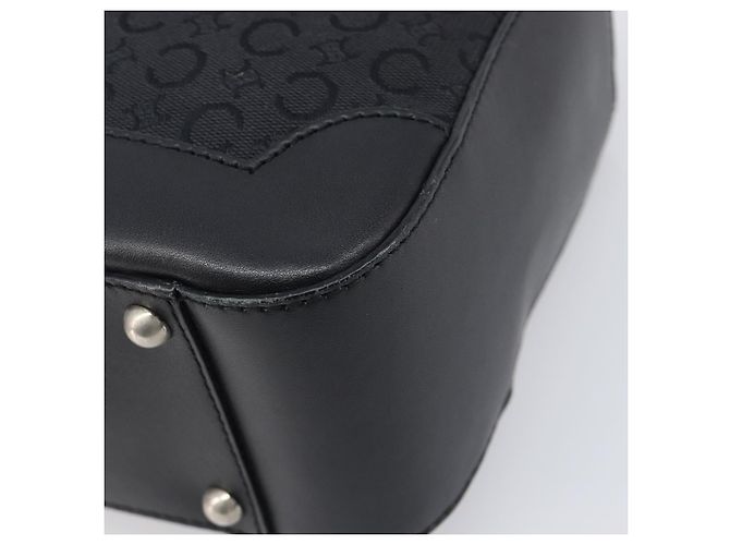 Céline Sac à main CELINE C Macadam Canvas Black Silver Auth 202613A Noir Argenté - vue 15