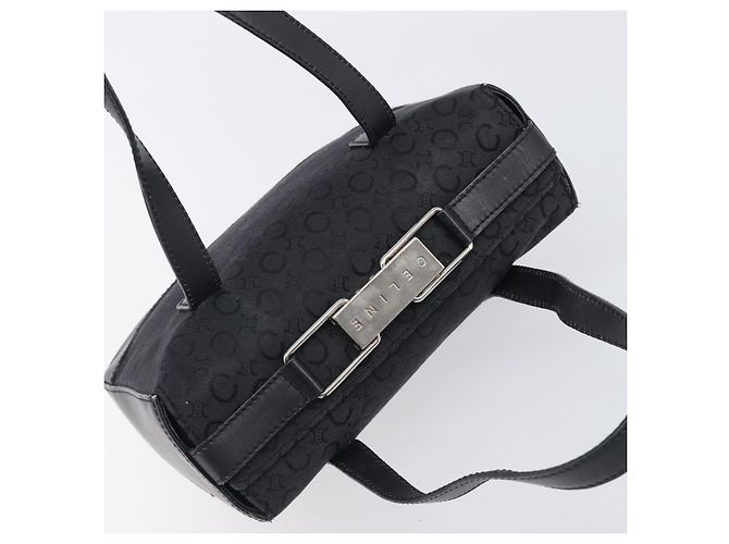 Céline Sac à main CELINE C Macadam Canvas Black Silver Auth 202613A Noir Argenté - vue 6