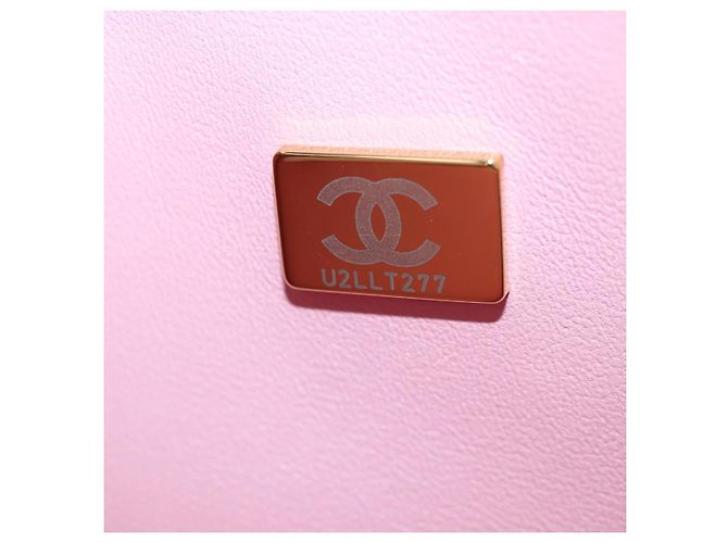 Borsa CHANEL Double Flap Chain Matelasse 25 Tweed Pink Gold CC Auth BA15645SM Rosa D'oro - vista 11