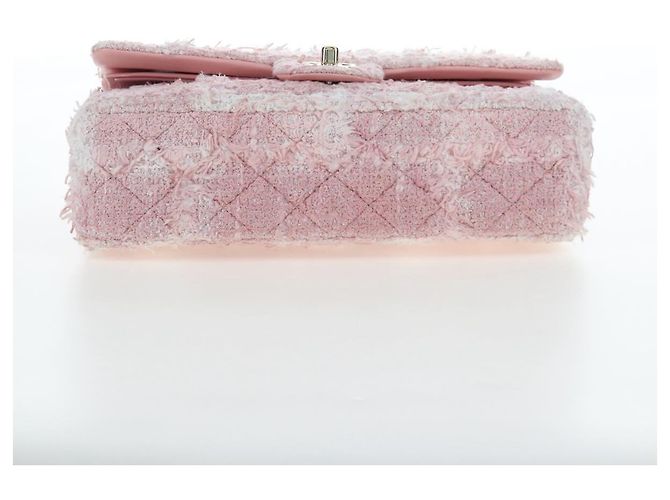 Borsa CHANEL Double Flap Chain Matelasse 25 Tweed Pink Gold CC Auth BA15645SM Rosa D'oro - vista 5