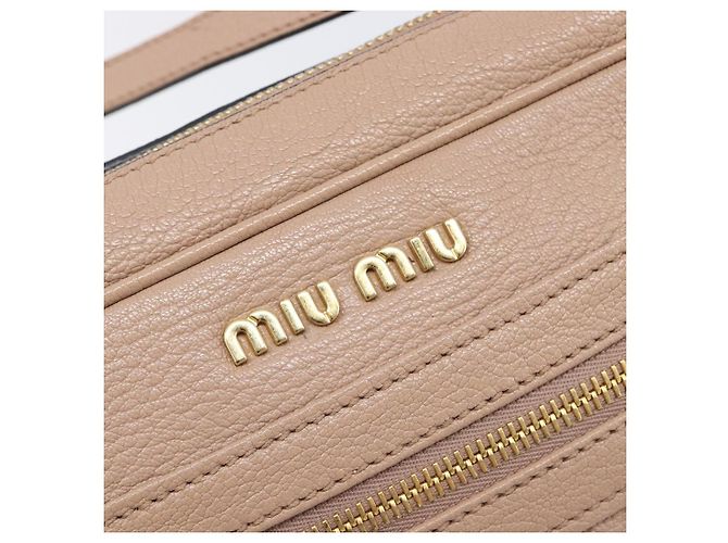 Borsa a tracolla Miu Miu in pelle beige e oro autentica 202924A D'oro - vista 18